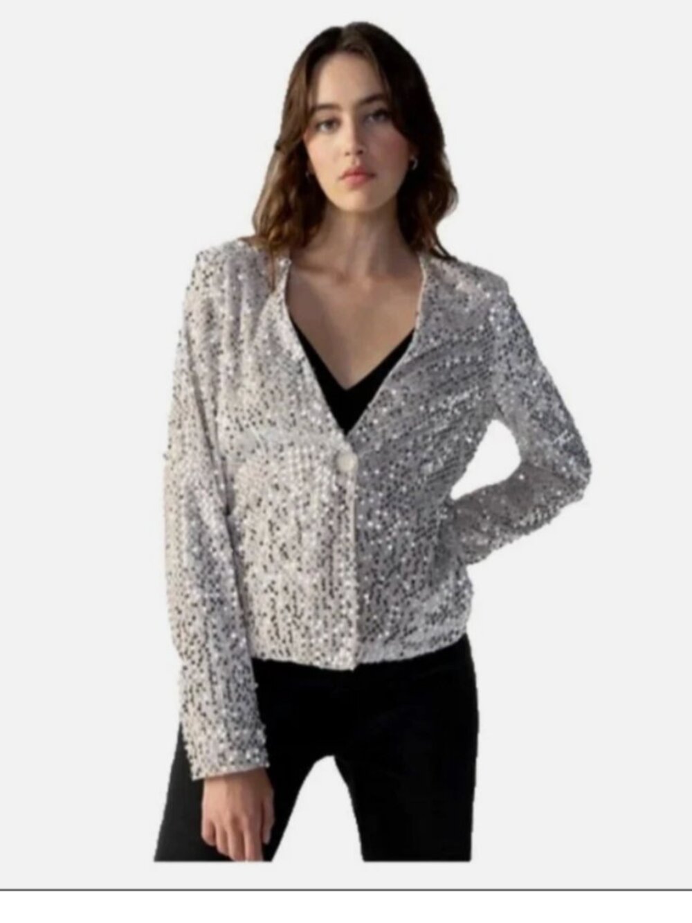 Sanctuary Size 1X Blazer Metallic silver EUC